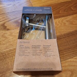 Allen Roth Latitude 2 Toilet Tissue Holder Brushed Nickel Finish 0321478